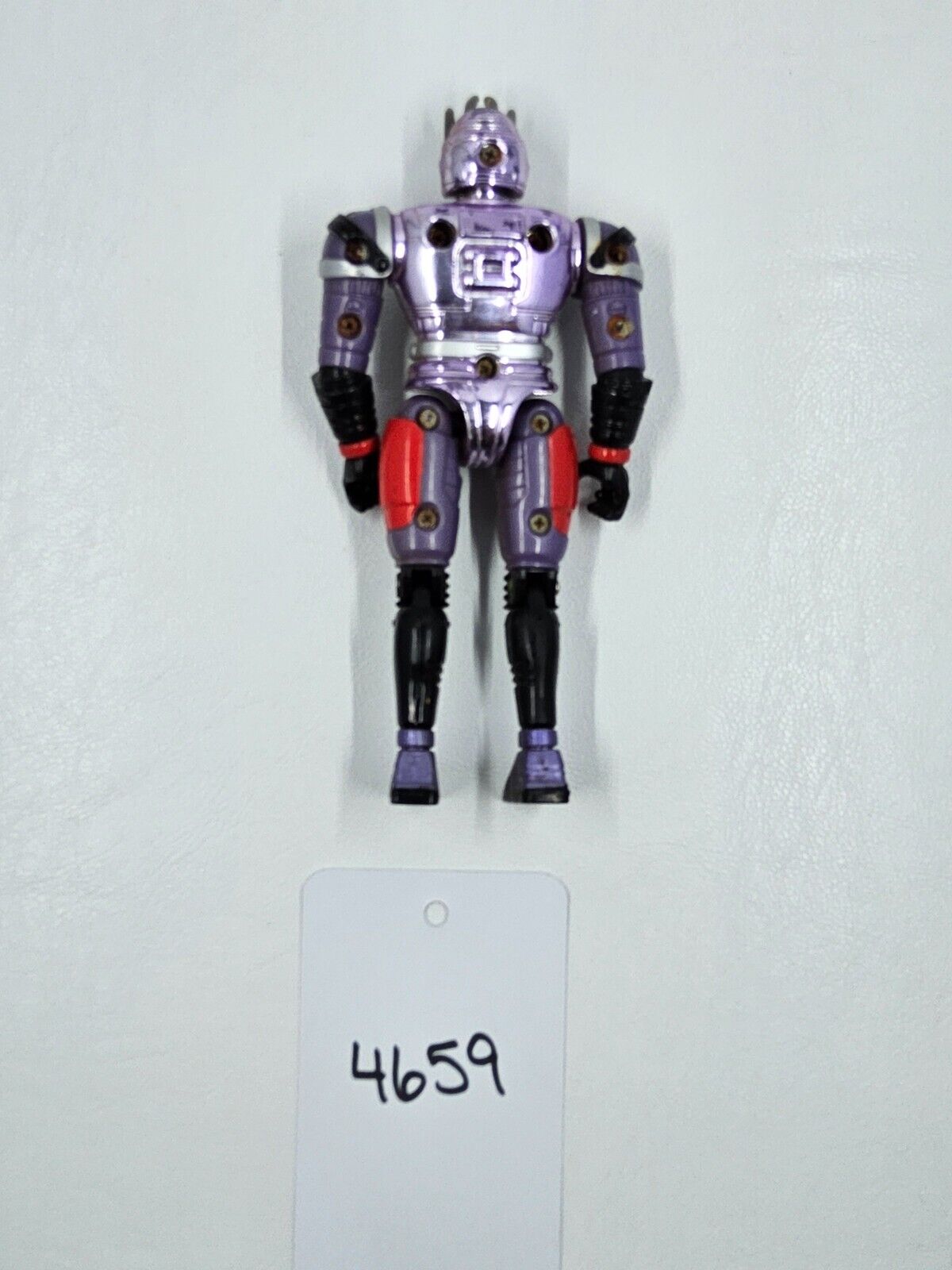 Vintage 1997 Beetleborgs Metallix Platinum Purple 6” Bandai Action Figure Moves
