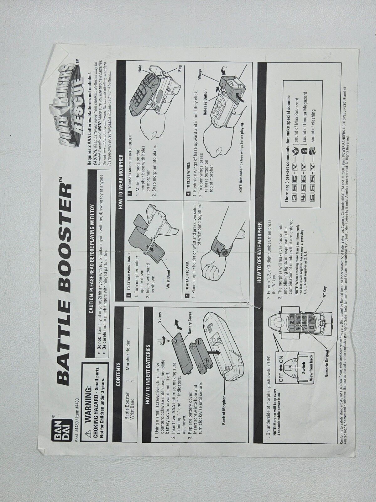 Power Rangers Battle Booster Instructions