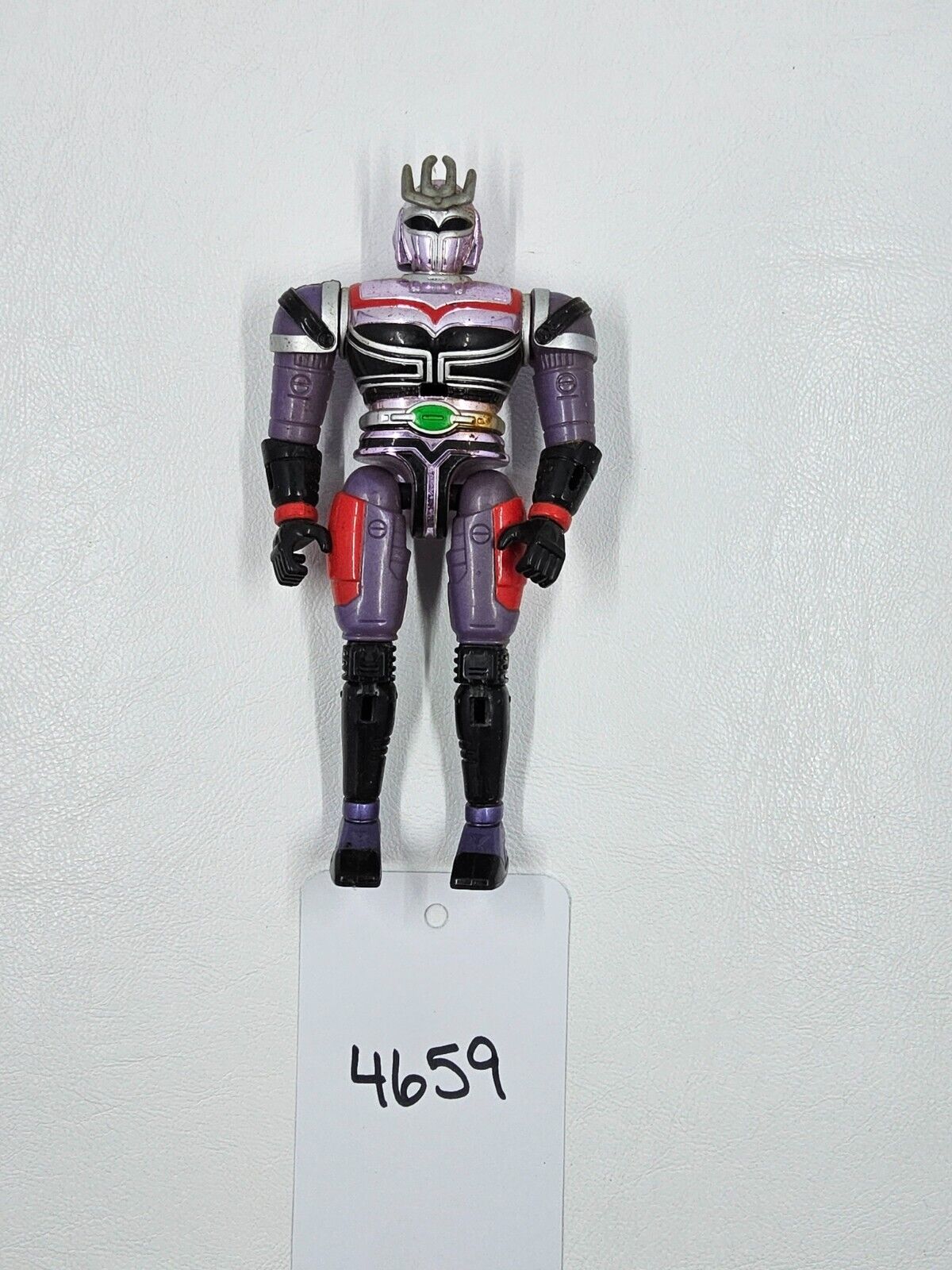 Vintage 1997 Beetleborgs Metallix Platinum Purple 6” Bandai Action Figure Moves
