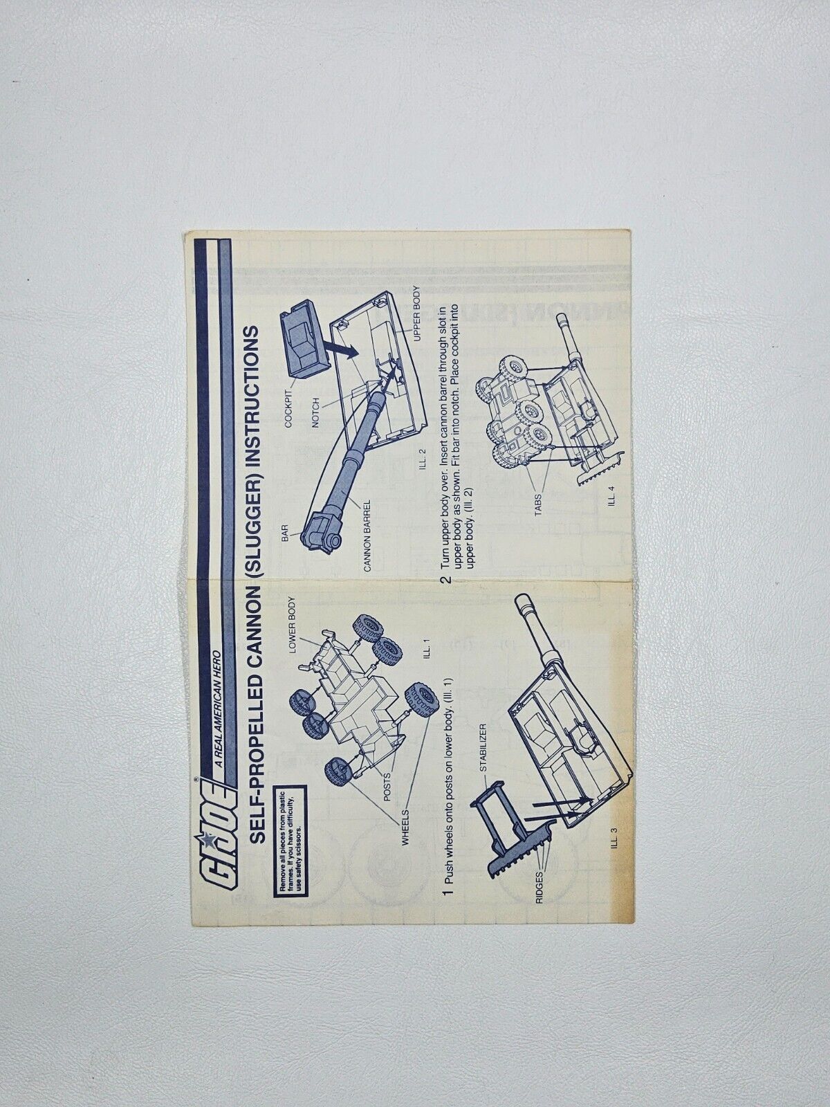 G.I. Joe Self Propelled Cannon Slugger Instructions Manual Blueprints GI ARAH