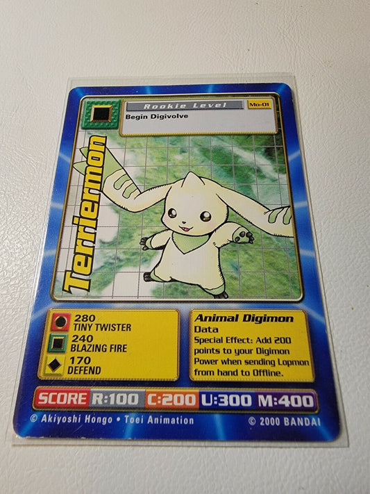 DIGIMON CARD 2000 BANDAI - Terriermon - Mo-01 - Rookie Level - NM