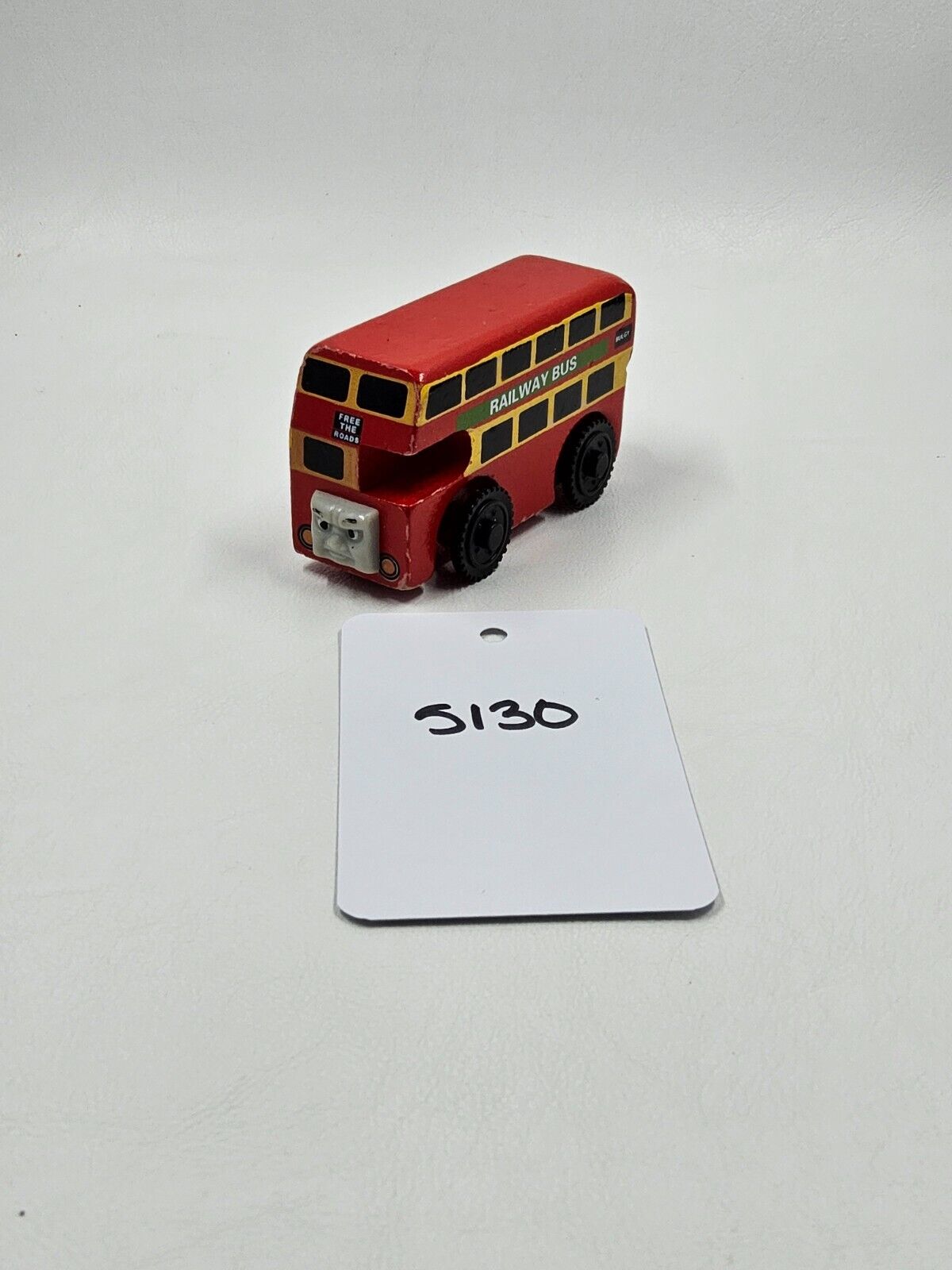 Bulgy Thomas the Train Wooden Railway Double Decker Bus 2003 Learning Curve