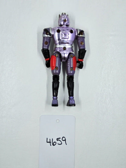 Vintage 1997 Beetleborgs Metallix Platinum Purple 6” Bandai Action Figure Moves
