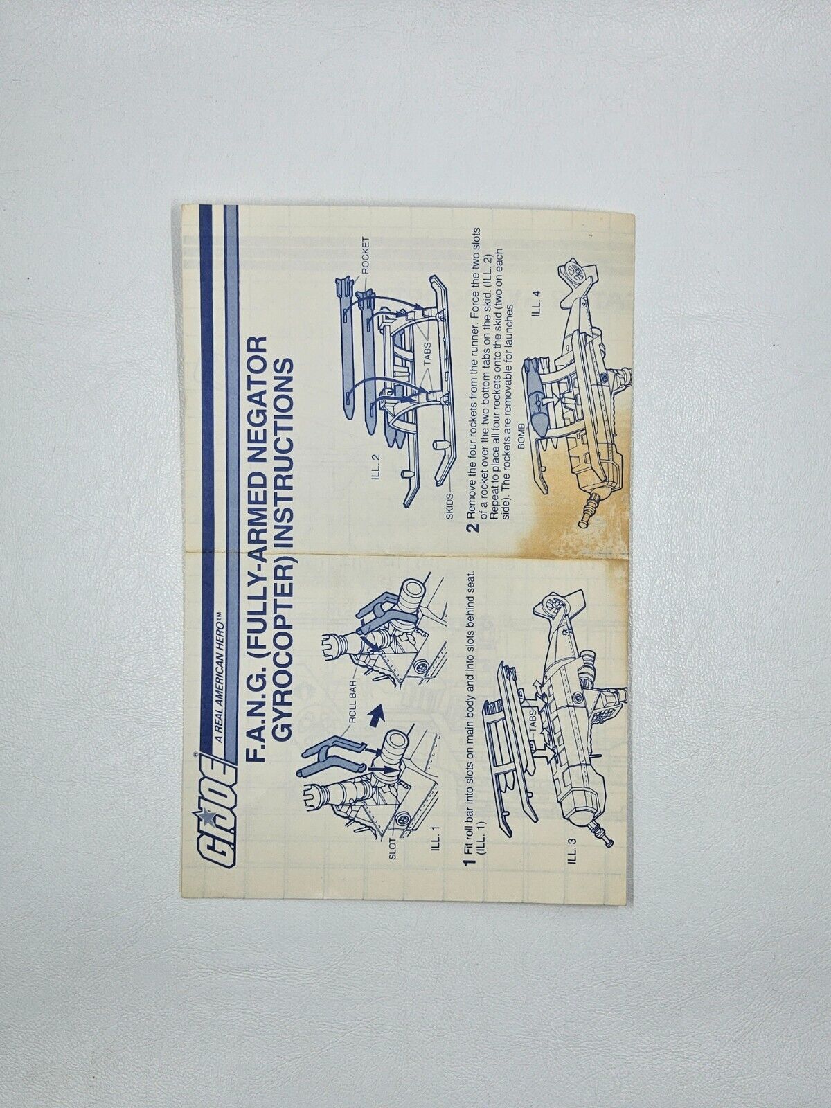 GI Joe Vehicle COBRA FANG BLUEPRINTS 1983 Original Instruction Sheet
