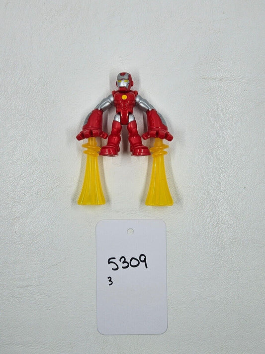 Playskool Marvel Super Hero Adventures POWER UP! IRON MAN figure w/yellow blast