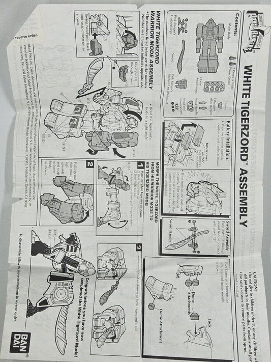 Power Rangers Tigerzord Instructions