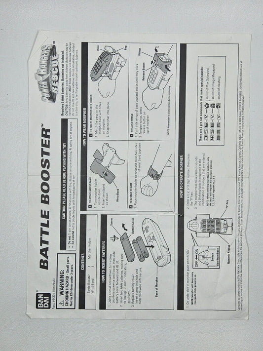Power Rangers Battle Booster Instructions