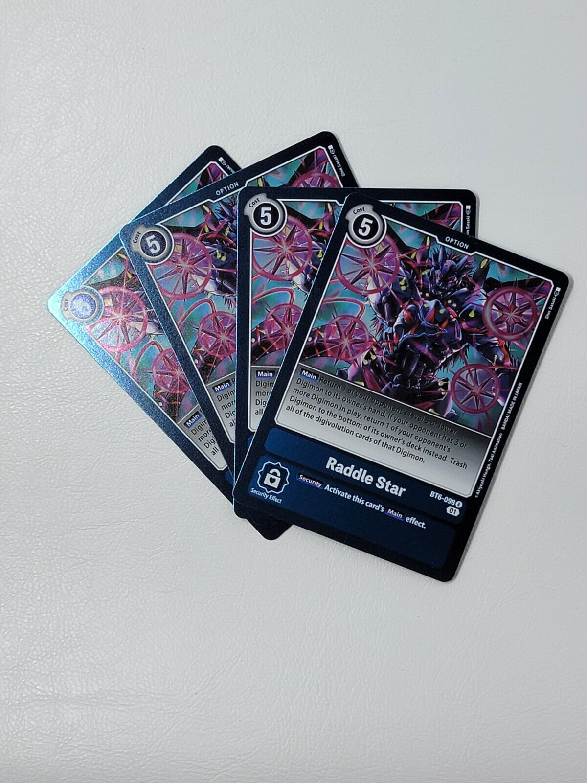 (4x) Digimon TCG Raddle Star BT6-098 R Double Diamond Playset