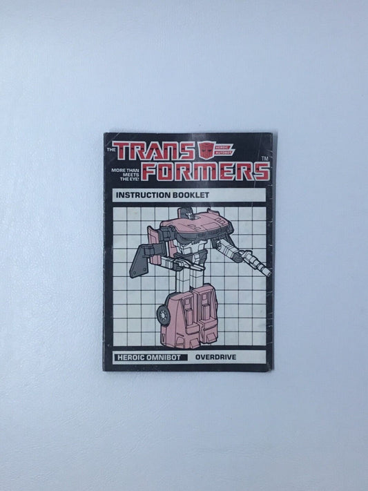 G1 Transformers Overdrive Instruction Manual Booklet
