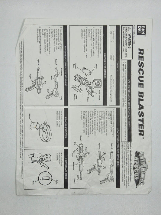Power Rangers Rescue Blaster Instructions