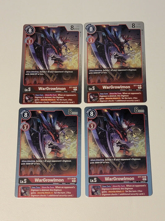 4x WarGrowlmon | ST7-08 | Rare | Digimon Gallantmon Starter Deck | M/NM x4