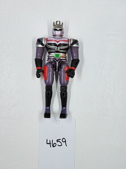 Vintage 1997 Beetleborgs Metallix Platinum Purple 6” Bandai Action Figure Moves