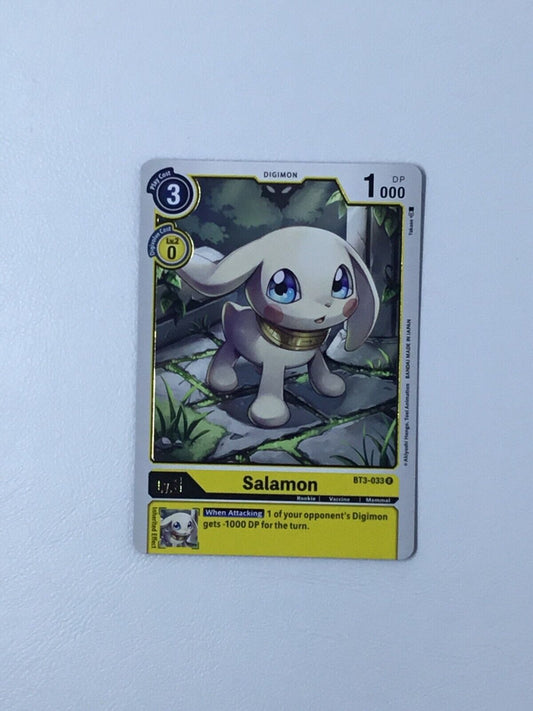 Salamon BT3-033 Yellow Rare Rookie (Lv3) Digimon CCG Card NM Pack Fresh