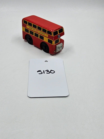 Bulgy Thomas the Train Wooden Railway Double Decker Bus 2003 Learning Curve