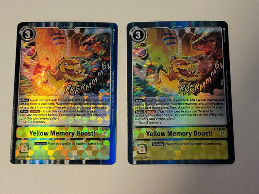 Yellow Memory Boost! - P-037 - Super Rare Promo Digimon TCG Card - Yellow