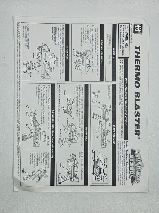 Power Rangers Thermo Blaster Instructions