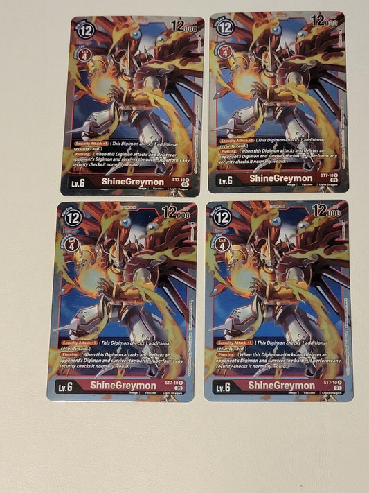 ST7-10 ShineGreymon Digimon Card Game Starter Deck Gallantmon Bandai NM x4